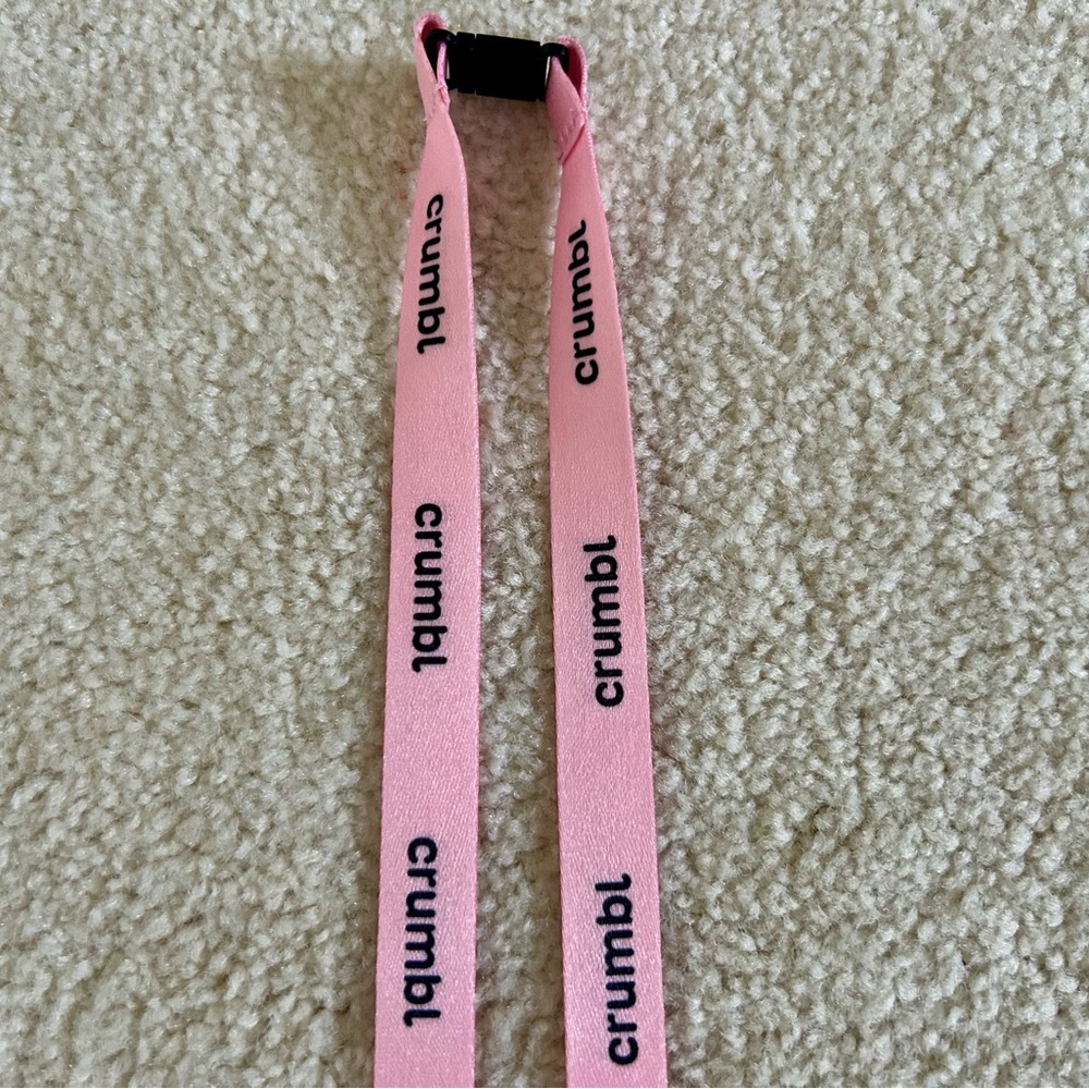 Crumbl Logo Cookie Fan Swag Pink Lanyard